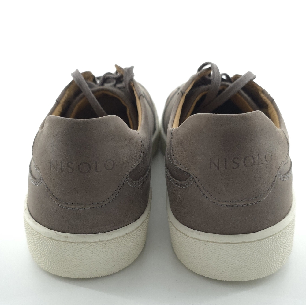 Nisolo Men's Beto Go-To Court Sneaker Grey Lace Up Size 12.5 M - Picture 6 of 7